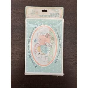 VTG Hallmark Precious Moments New Baby Birth Announcements Boy Or Girl Set Of 8